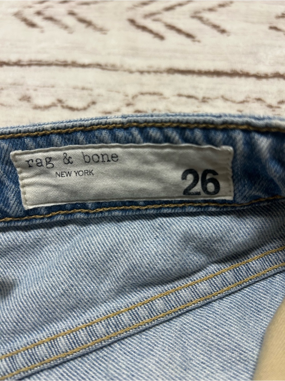 rag & bone Maya High Rise Slim Jeans 26 Light Wash Distressed Straight - Picture 8 of 12